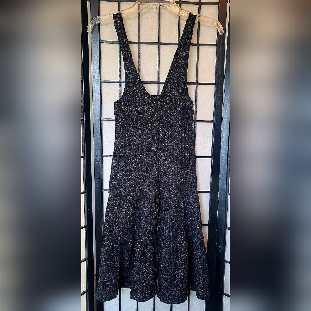 KIDS Art Class Black & Silver Sparkle Knit Jumpsuit sz XS (4/5)